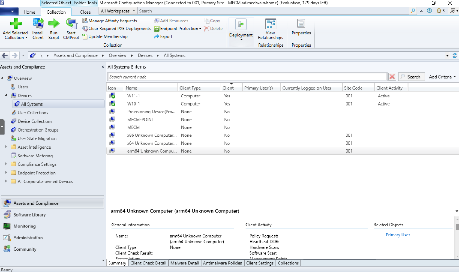 Make sure all your system show up in Assets and Compliance